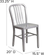 Flash Furniture Gael Indoor/Outdoor Modern Metal Dining Chairs, - Image 3