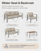 Aluminum Outdoor Patio Furniture Set - Image 8