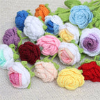 JOONOR 10 Pcs Hand-Woven Roses, Crochet Rose Flower Bouquet, Multicolor - Image 2