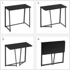 WOHOMO Folding Computer Desk, Small Writing Foldable Desk 31.5", Space-Saving - Image 9