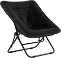Tiita Comfy Folded Chair, Soft Faux Fur Oversized Folding Accent Chair by TiitaHome
