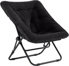 Tiita Comfy Folded Chair, Soft Faux Fur Oversized Folding Accent Chair by TiitaHome