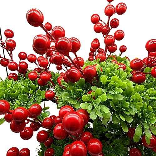 SOTOLAN 30pcs Artificial Red Berry Picks - Christmas Holly Berry Branches Red Berry Stems for Holiday Home Decor and DIY Crafts - Image 2