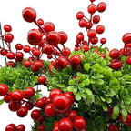 SOTOLAN 30pcs Artificial Red Berry Picks - Christmas Holly Berry Branches Red Berry Stems for Holiday Home Decor and DIY Crafts - Image 2
