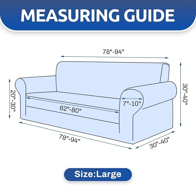 Stretch Couch Covers for Sofa, 3 Cushion Couch Slipcover, Elastic Bottom for - Image 4