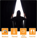 Blackout Curtains for Bedroom, 42 x 84 Inch, 2 Panels | Thermal Insulated & - Image 2