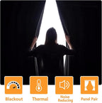 Blackout Curtains for Bedroom, 60 x 63 Inches Length Camel 2 Panels | Thermal - Image 2
