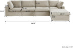 Cloud Couch Modular Sectional Sofa, 160.6" Down Filled Couch - Image 2
