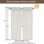 Chyhomenyc Pink Sheer Curtains 96 Inches Long 2 Panels, Light Filtering Pink - Image 3