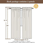 Chyhomenyc Taupe Sheer Curtains 96 Inches Long 2 Panels, Light Filtering Taupe - Image 3