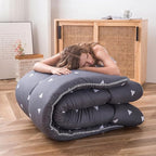 MAXYOYO Grey Triangle Printed Japanese Futon Floor Mattress, Thicken Sleeping - Image 7