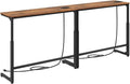 Kitstorack 2-Pack Rustic Brown Console Table, 7.9" Deep Panel, Adjustable by Kitstorack