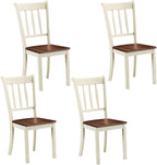Giantex Wood Dining Chairs Set of 4, Armless Kitchen Chairs w/Solid Rubber Wood by Giantex