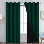 Yakamok Dark Green 100% Blackout Curtains 90 Inches Long 52" Wide 2 Panels | by Yakamok