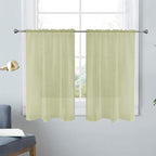 SpaceDresser Basic Rod Pocket Sheer Voile Window Curtain Panels Sage Green 1 by SpaceDresser