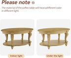 LKTART 3-Piece Coffee Table Set, Coffee Table and Round End Tables Set of 2 - Image 9