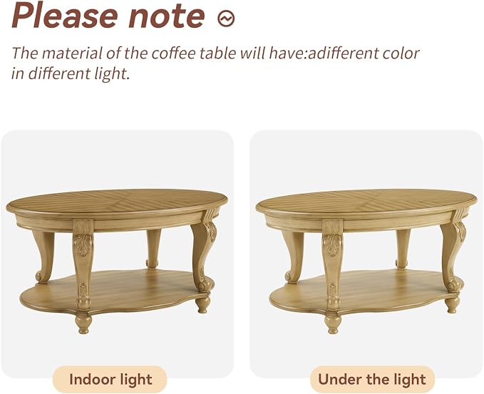 LKTART 3-Piece Coffee Table Set, Coffee Table and Round End Tables Set of 2 - Image 9