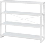HCHQHS Bookshelf, 4-Tier Industrial Bookcase, Freestanding Tall Bookshelves by HCHQHS