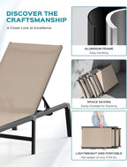 Ciokea Aluminum Foldable Lounge Chairs Set of 2 - Image 4