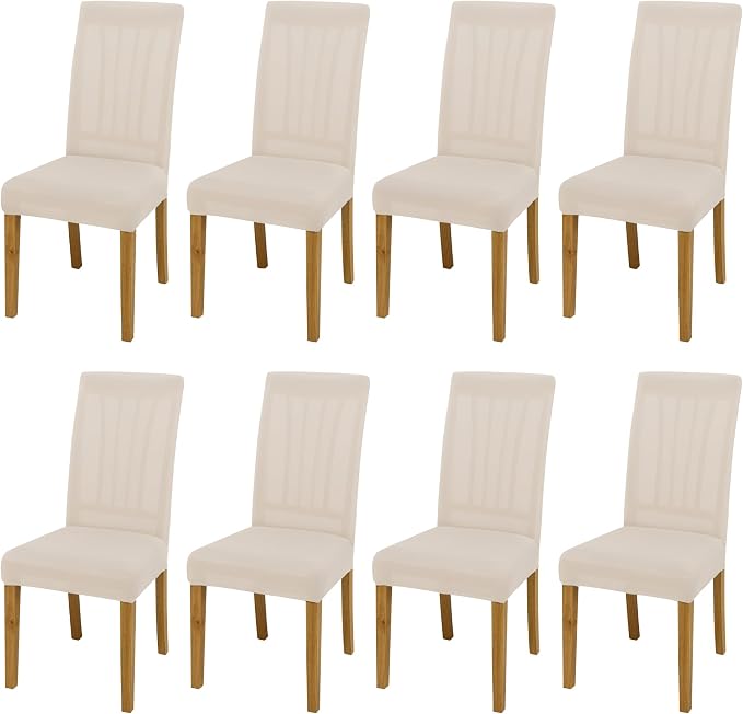 BIETYONE Stretch Dining Chair Covers Set of 8, Soft Removable Washable Kitchen by BIETYONE
