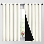 Yakamok Cream 100% Blackout Curtains 63 Inches Long by Yakamok