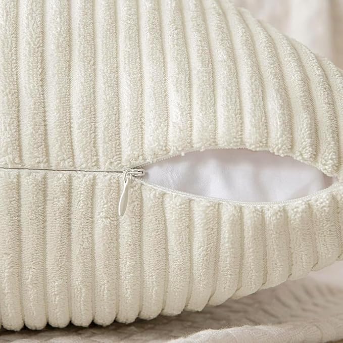 MIULEE Cream White Decorative Lumbar Throw Pillow Covers 14x24 Inch 2 Pack | - Image 6