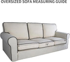 PureFit Stretch Oversized Couch Covers Fleece Sofa Slipcovers Sage Green | - Image 6