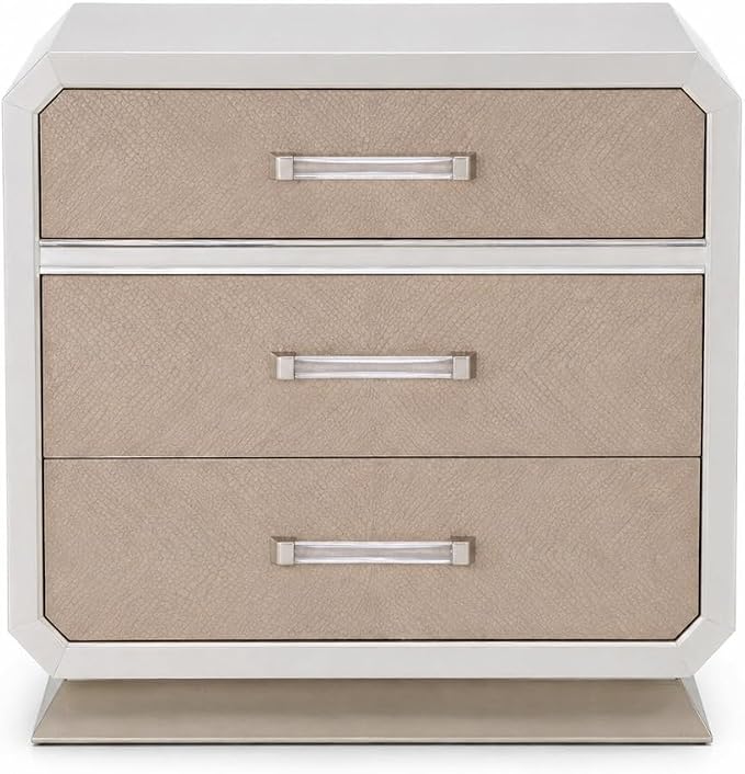 First of a Kind Nightstand Modern Glam Wood Bedside Table Dior Collection Two - Image 2