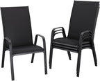 JEAREY Patio Dining Chairs Set of 4, Outdoor Stackable Dining Furniture Set by JEAREYOutdoorsCollection