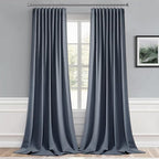 MIULEE Stone Blue Back Tab Blackout Curtains 52x120 Inch Long 2 Panels Set | - Image 9