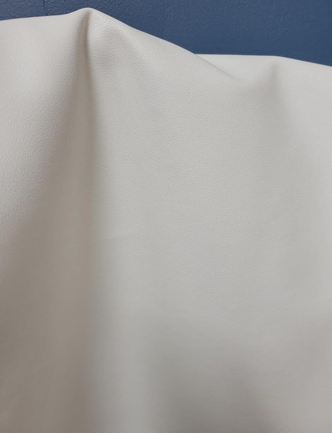 White Soft Faux Vegan PU Leather by The Yard Synthetic Pleather 0.9 mm Nappa - Image 5