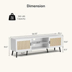 ZttRiee TV Stand for TVs up to 65'', Mid Century Modern Entertainment Center - Image 2