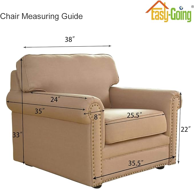 Easy-Going Stretch Chair Sofa Slipcover Washable Dark Gray | 1-Piece Couch Sofa - Image 4