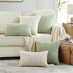 Fancy Homi 2 Packs Cream Lumbar Decorative Throw Pillow Covers 20x28 Inch - Image 6