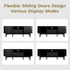 MAISONARIA 63" Black TV Stand, Fluted Entertainment Center - Image 6