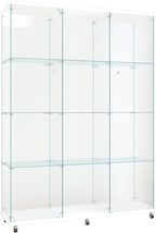 FLYMUHJIA Curio Cabinets with Glass Doors Modern Glass Shelves Tempered Glass by FLYMUHJIA