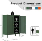 Bevivog Small Bathroom Storage Cabinet, Metal Floor Cabinets Sideboard - Image 3