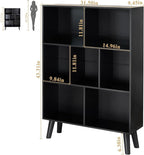 YAHARBO Black Bookshelf, 3 Tier Modern Bookcase - Image 3