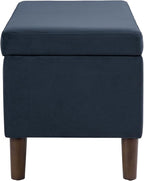 HomePop Malmo Decorative Storage Bench -Blue Velvet - Image 6