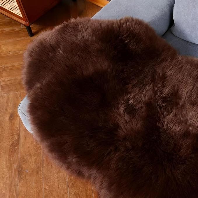 IRIWOOL Premium Genuine Fur Sheepskin Rug Real Australia Sheepskin Natural - Image 4
