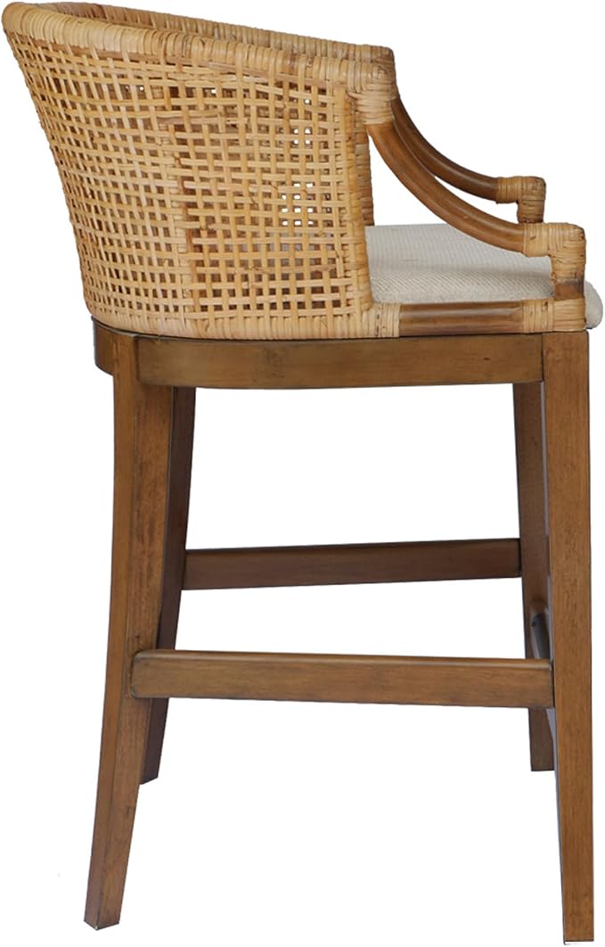 Martha Stewart Farmhouse Counter Height Bar Stools, Handcrafted Rattan Counter - Image 5