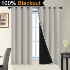 Yakamok Cream Beige 100% Blackout Curtains 63 Inches Long 52" Wide 2 Panels | - Image 7