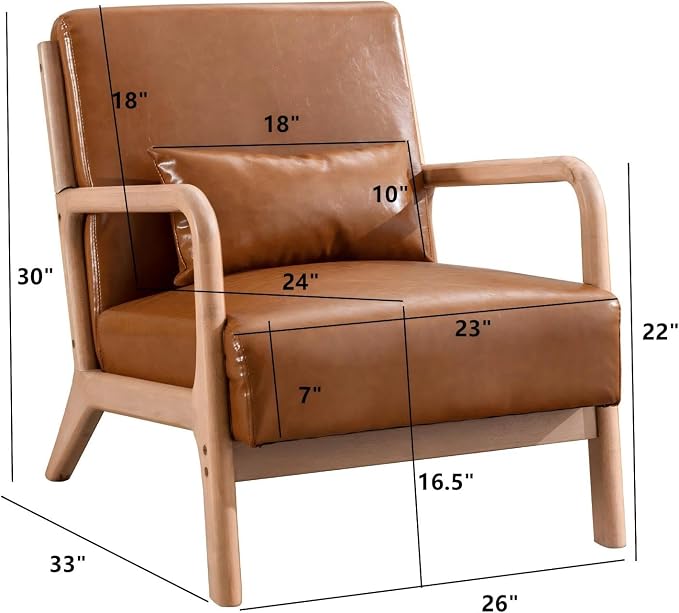 INZOY Mid Century Modern Accent Chair - Image 2