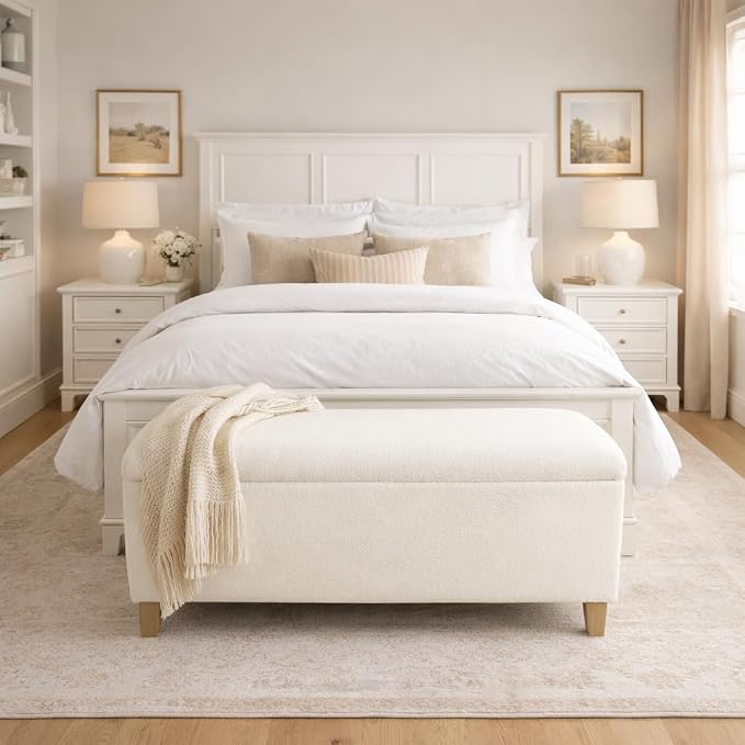 HomePop Storage Bench, Pearl Cream - Image 2