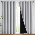 Yakamok Light Grey 100% Blackout Curtains 96 Inches Long 62" Wide 2 Panel | by Yakamok