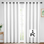 Yakamok Pure White Room Darkening Curtains 84 inch Sliding Door Drapes | 1 - Image 2