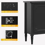 FansaFurn Black Storage Cabinet, Mid-Century Buffet Cabinet - Image 8