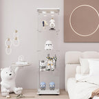 Glass Display Cabinet with LED Light and Lock, 4-Shelf Curio Cabinets with 5mm - Image 2