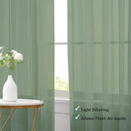 Chyhomenyc Sage Green Sheer Valances - Image 2