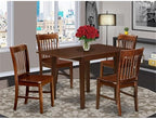 East West Furniture NDNO5-MAH-W 5 Piece Dining Room Table Set Includes a - Image 2